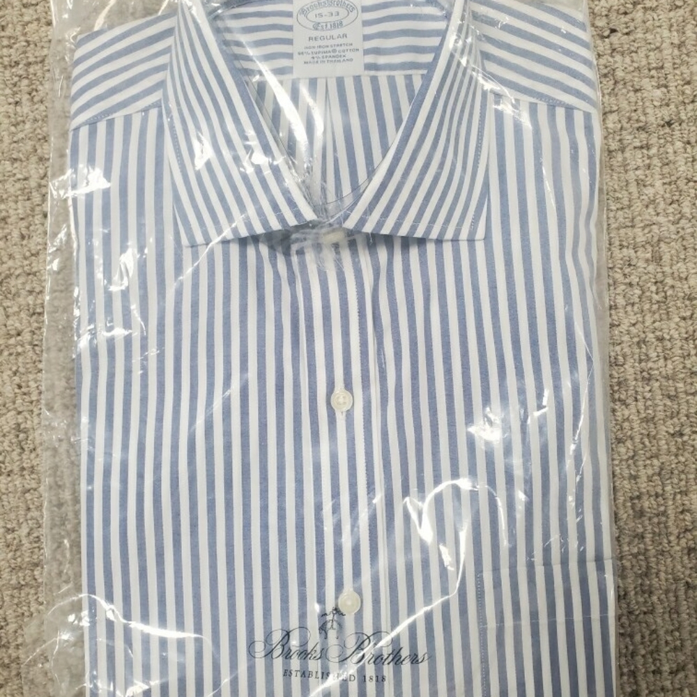Mens 15 dress shirt striped brooks brothers